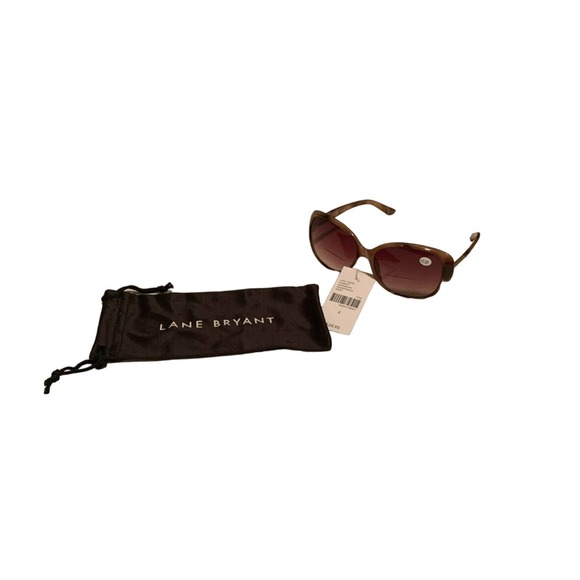 LANE BRYANT Rounded Tint Reader Sunglasses +2.00 magnification NATURAL TORTOISE - Picture 2 of 4